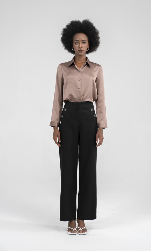 SIXDO Black Wide Leg Tuytsi Pants for Women, Business Casual Pants
